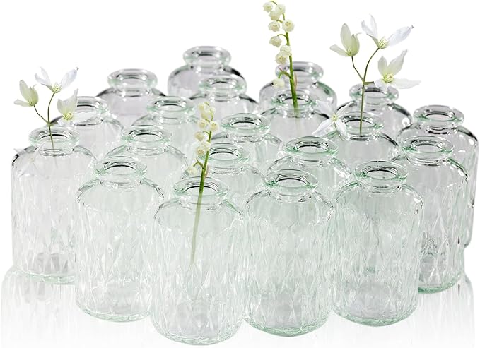 20 Pcs Prismatic Flower Bud Vases, Loose Transparent Flower Bud Vases, Small by Yabool