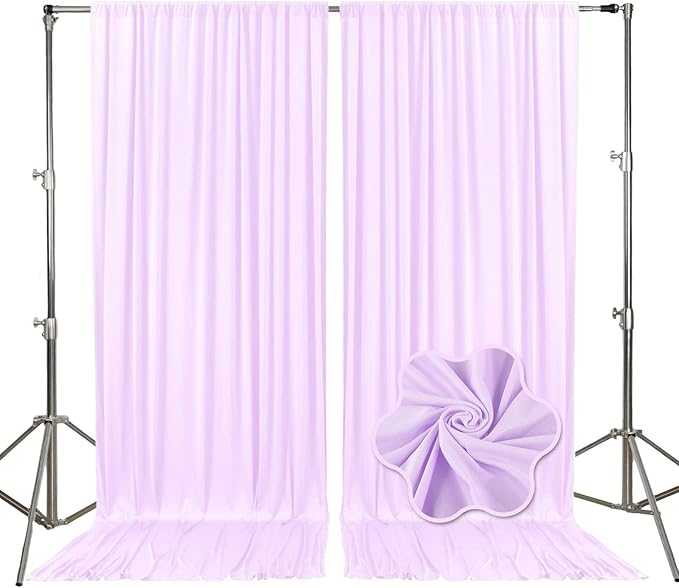10ft x 10ft Light Purple Backdrop Curtains by Tisspoms