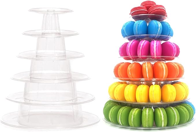 Macaron Tower Stand, 6 Tiers Macaron Display Macaroon Stand Tower Desserts by Ufurty