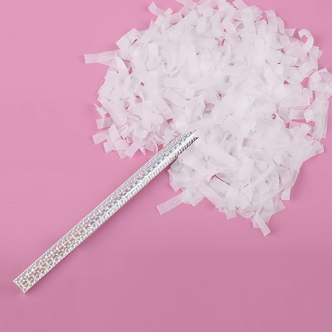 BATTIFE 7Pack White Confetti Wands, Confetti Shoot Poppers, Tissue Paper Flick - Image 8