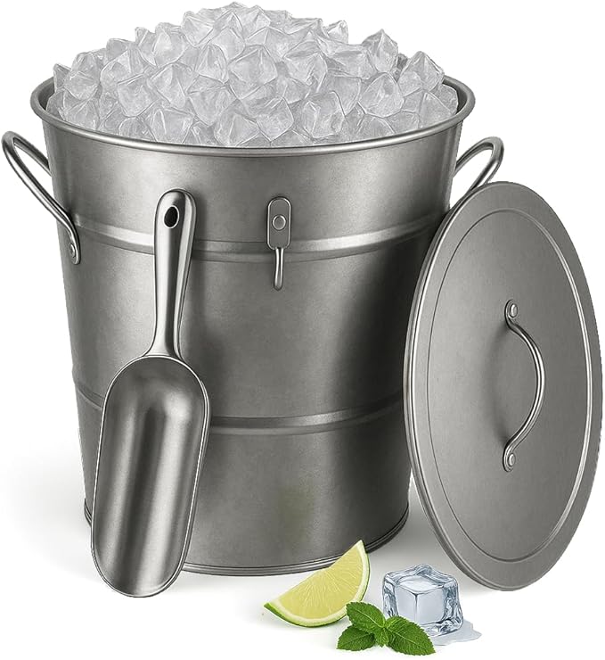 Insulated Ice Bucket with Lid Scoop Handle by Unknown