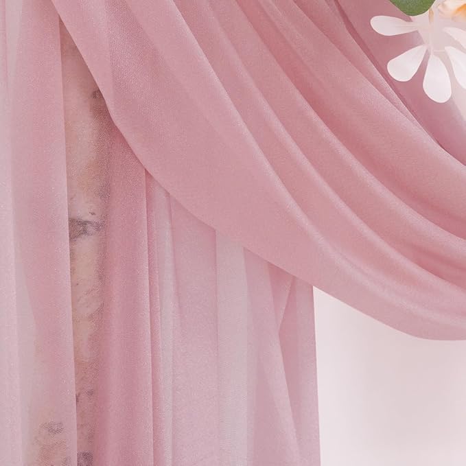 Dusty Rose Wedding Arch Draping Fabric 29" x 20 FT Wedding Drapes - Image 4