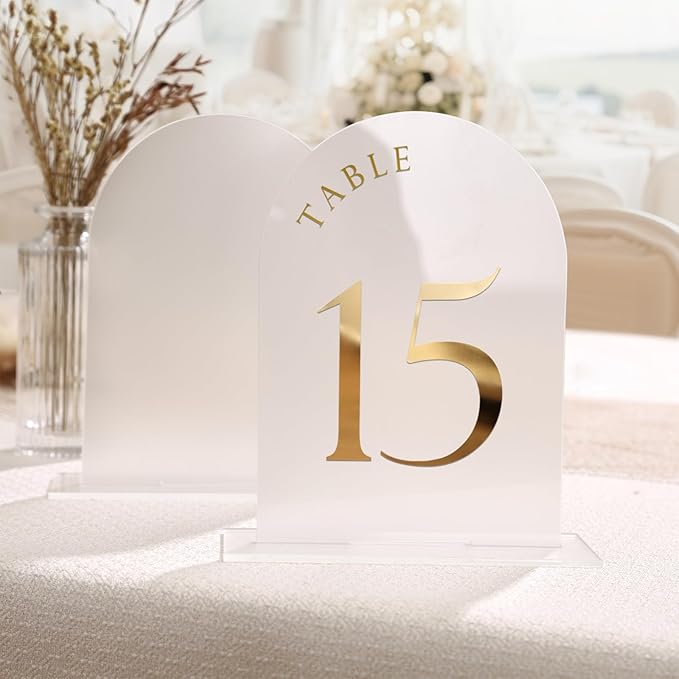 UNIQOOO 10 Pack Acrylic 5x7 Frosted Arch Table Sign - Image 9