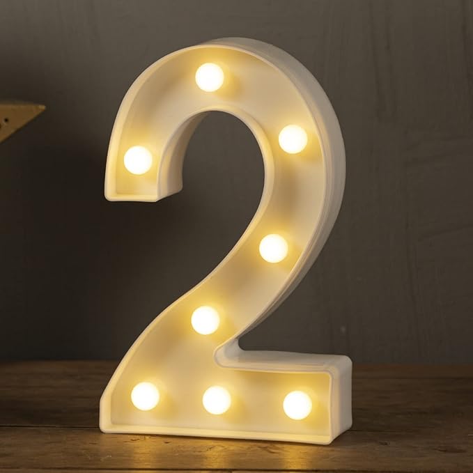 HXWEIYE Light Up Numbers-2, LED Marquee Number Lights Sign 26 Alphabet and 10 by LightUpYourHomewHXWEIYE