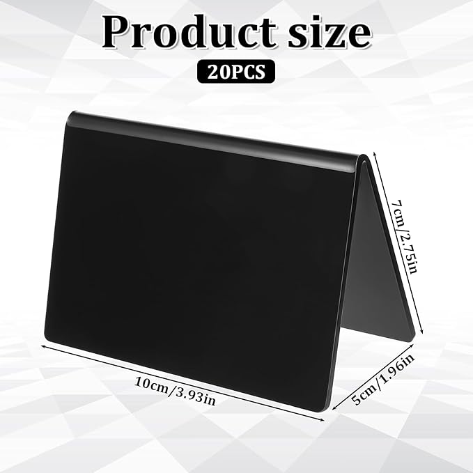 20 Packs Acrylic Mini Chalkboard Sign Black Food Labels Name Tags - Image 6