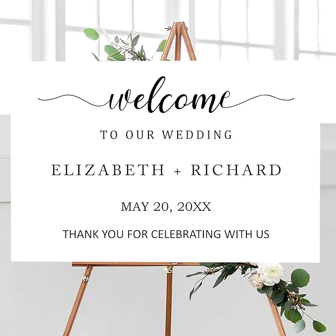Personalized Wedding Welcome Sign Template, Editable Printable Minimalist Design - Image 3