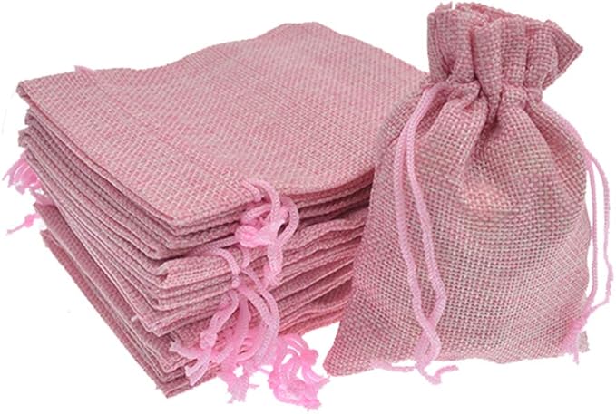 20Pcs Drawstring Burlap Bags 2.7 x 3.5 Inch by Bezall