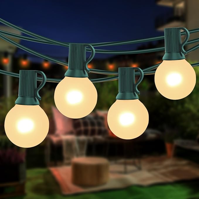 SUNSGNE G40 Round Christmas Lights Outdoor, 25ft Vintage Christmas Globe Lights by SUNSGNE