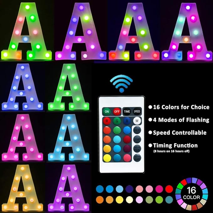 Pooqla Colorful LED Marquee Letter Lights - Image 3