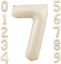 Cream 7 Balloon Number 40 Inch Cream White Number 7 Balloon Helium Mylar 7 by BBPOOL