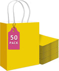 qiqee 50-Packs Bright Yellow Paper Gift Bags by Qiqee