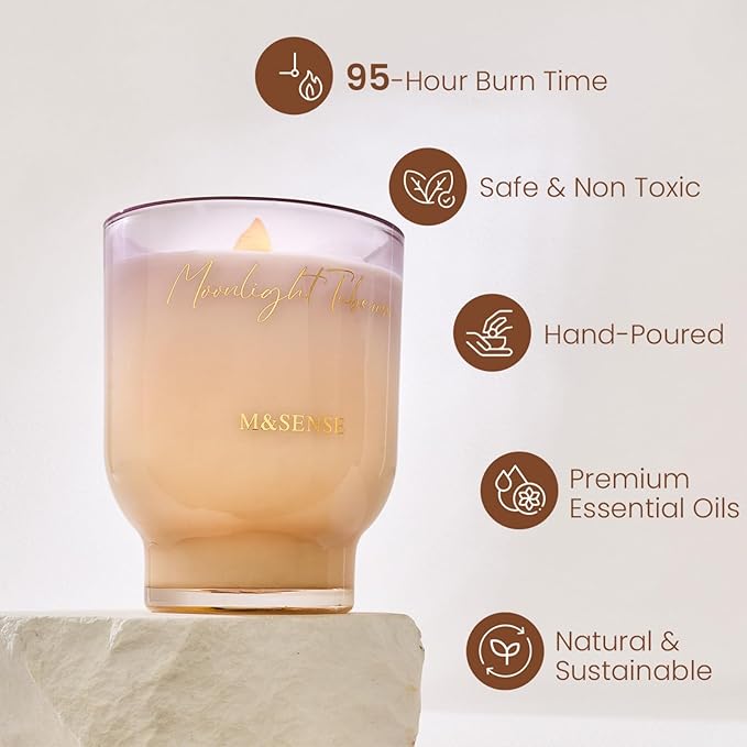 M&SENSE 16.6oz Natural Soy Large Jar Candle - Image 2