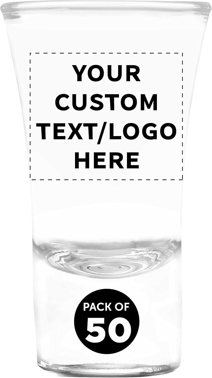 Custom 2 oz. Lord Shooter Etched Shot Glasses, 50 pack, Personalized Text by DISCOUNTPROMOS