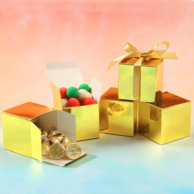 COTOPHER 60pcs Wedding Favor Boxes, Paper Gift Boxes 3x3x3 Inches Small Gift - Image 2