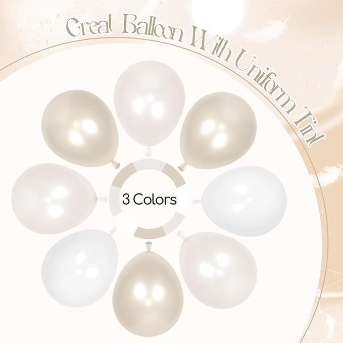 60pcs Double Stuffed Pearl Balloons 12inch, Pearl White Balloons - Image 4
