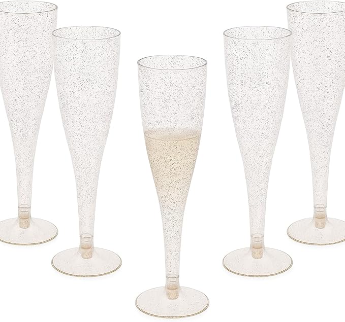 Oojami 90 Plastic 6.5 oz Disposable Champagne Flutes Ideal by Oojami