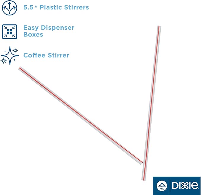 Dixie Plastic Coffee Stirrers, 5.5" Disposable Drink Stir Sticks - Image 5