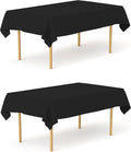 Pomp Black 60" x 126" Poplin Polyester Tablecloth | Wrinkle + Stain Resistant by POMP