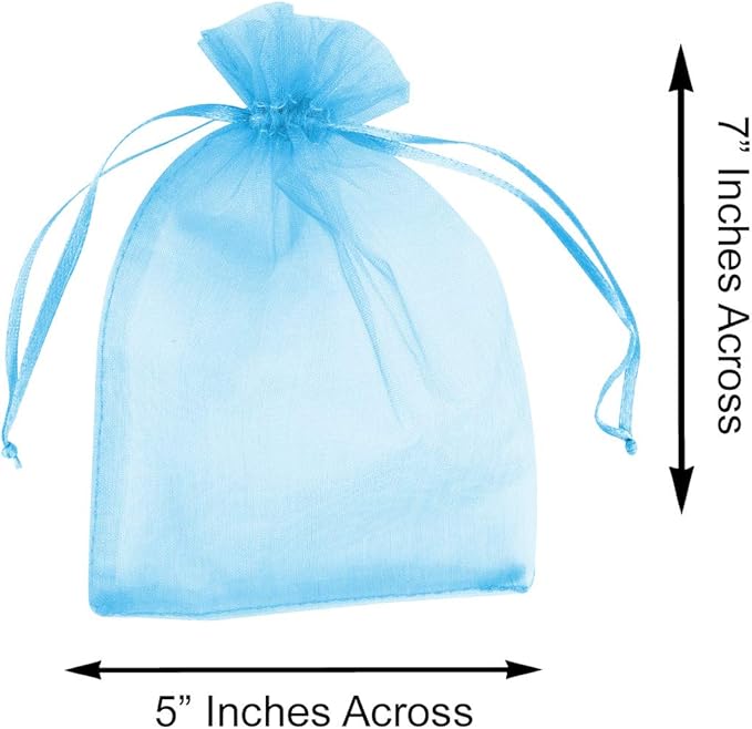 Super Z Outlet 100 Pack 5x7 Inch Mini Sheer Drawstring Organza Transparent Bags - Image 5