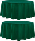 Round Tablecloth 132 Inch 2 Pack Dark Green Tablecloths Washable Decorative by AOCOZHomeLifeMuseum
