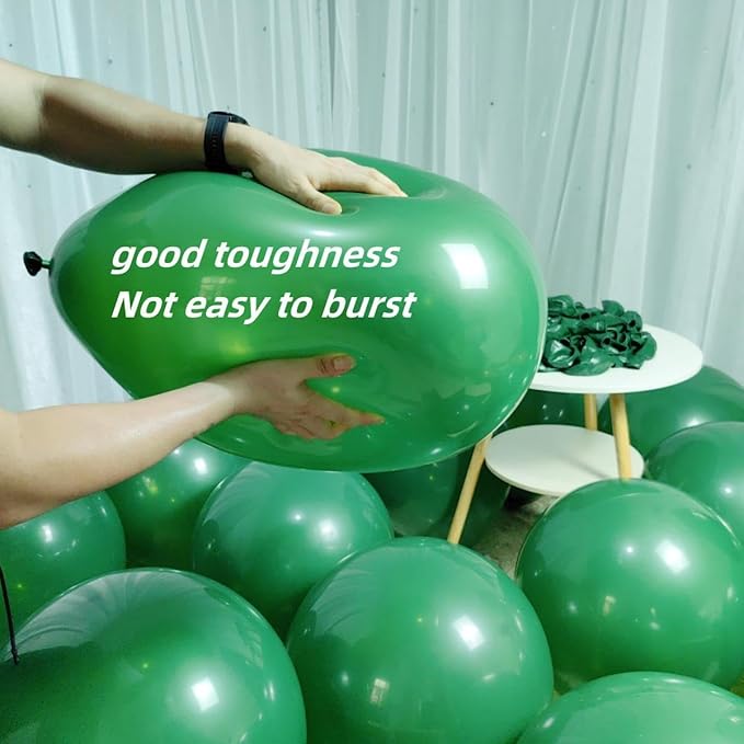 90 Pack Green Balloons 18 inch Dark Green Latex Big Balloons - Image 2