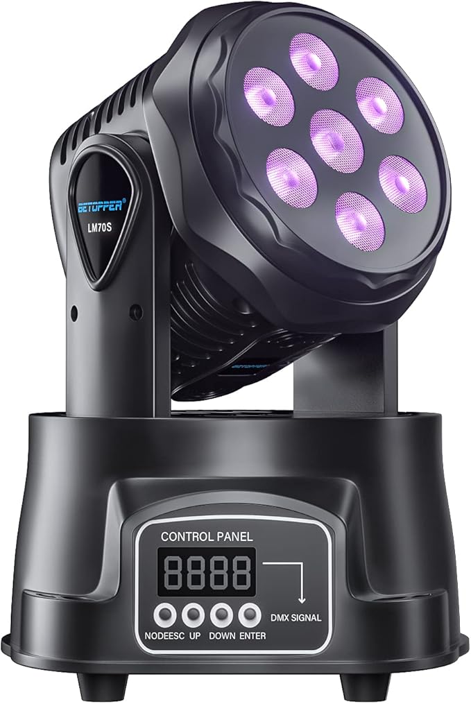 BETOPPER DJ Lights Moving Head, RGBW Mini Stage Lights Moving Head, DMX DJ by BetopperDirect