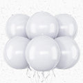 6Pcs White Round Foil Balloons, Giant 4D Round Ball Balloons, 22 Inch Metallic by Adorely