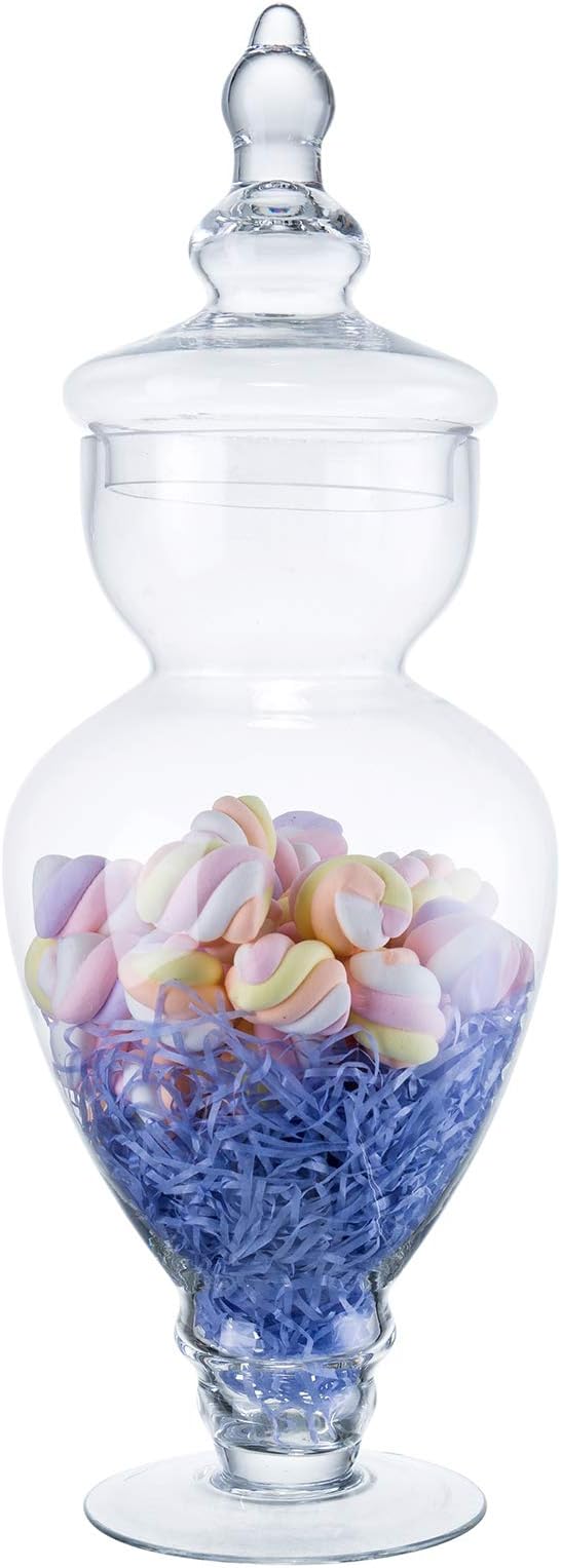 Diamond Star Large Clear Glass Apothecary Jars, Gourd Shape Candy Buffet Display by DiamondStar