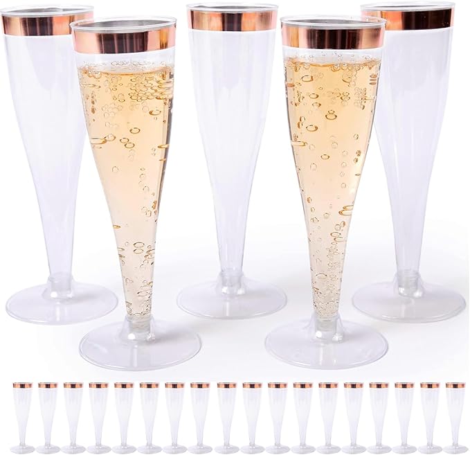 Prestee Set of 24 Plastic Champagne Flutes by Prestee