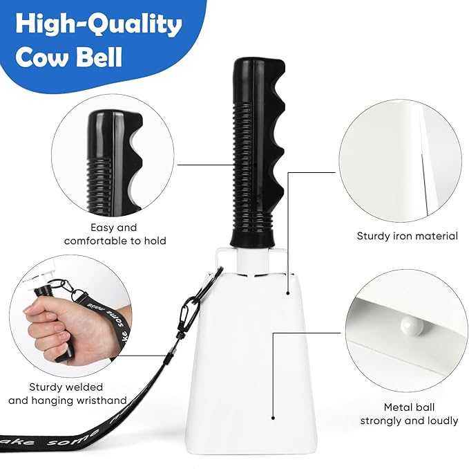 Cow Bells Noise Makers with Handle: Cowbells Hand Percussion - Image 3