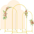 Wedding Arch Backdrop Stand and Beige Arch Cover Set of 3 Metal Arch Stand by FUHSY