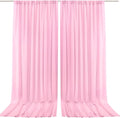 PARTISKY 10x10ft Pink Chiffon Sheer Backdrop Curtains, Wrinkle-Free Wedding by Partisky