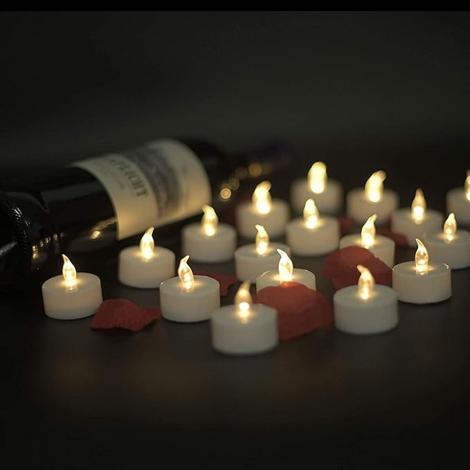 Tea Lights, Flickering Warm White, 200 Hours Battery-Powered Tea Light - Image 5