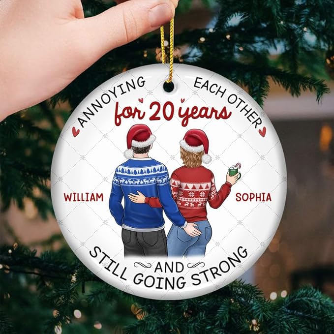 Pawfect House Congratulations to My Man Personalized Ceramic Christmas Ornaments - Image 2