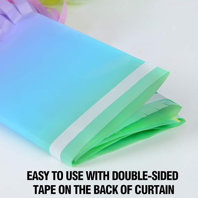 Melsan 2 Pack 3.2 ft x 8.2 ft Pastel Tinsel Foil Fringe Curtains Backdrop - Image 8