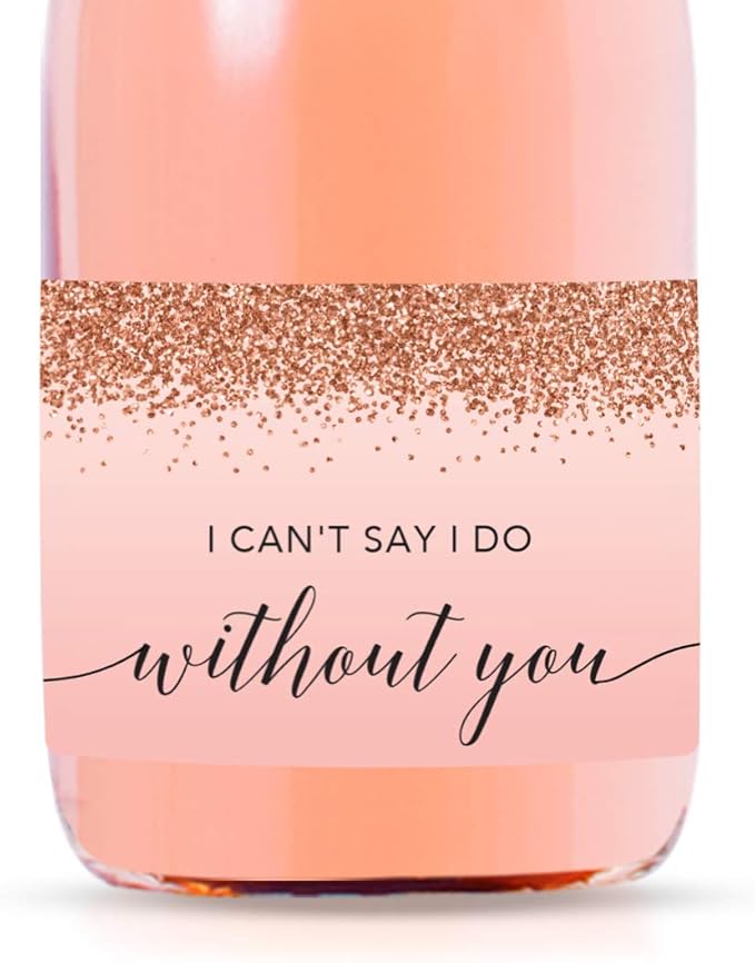 Andaz Press Mini Champagne Wine Bottle Labels, I Can'T Say I Do Without You by AndazPress