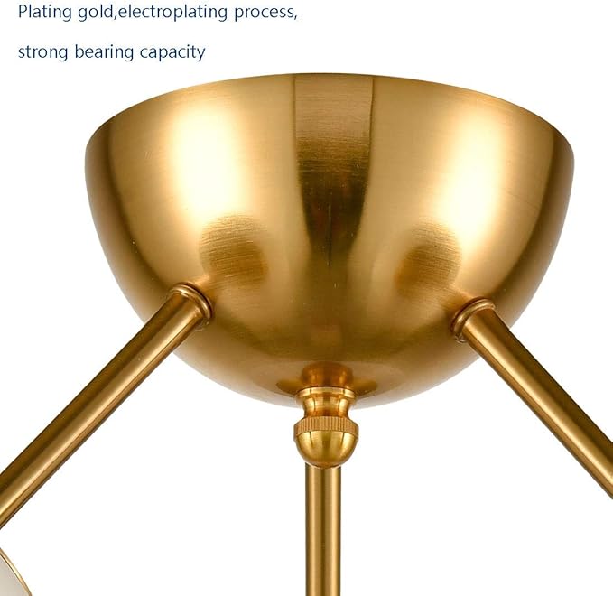 HOLKIRT Classic Mid Century Modern Globe Semi Flush Mount Ceiling Light Sputnik - Image 5