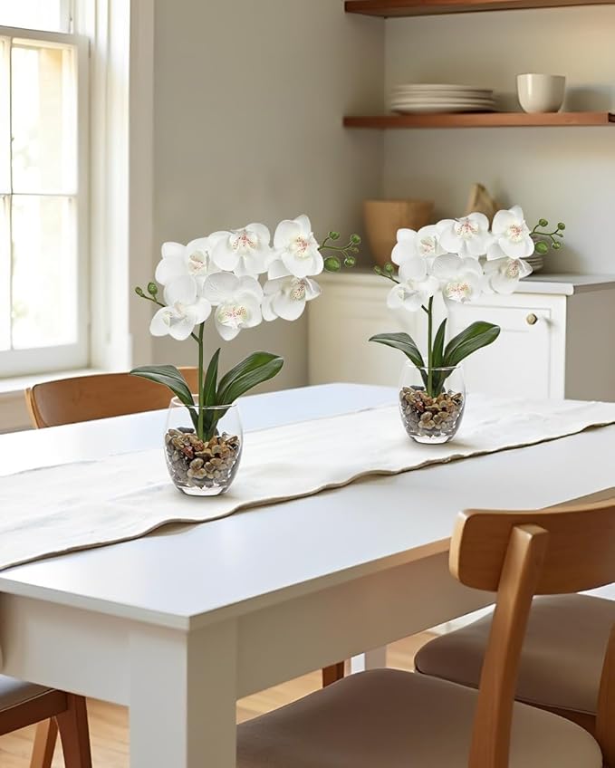 White Orchids Artificial Flowers - Image 4