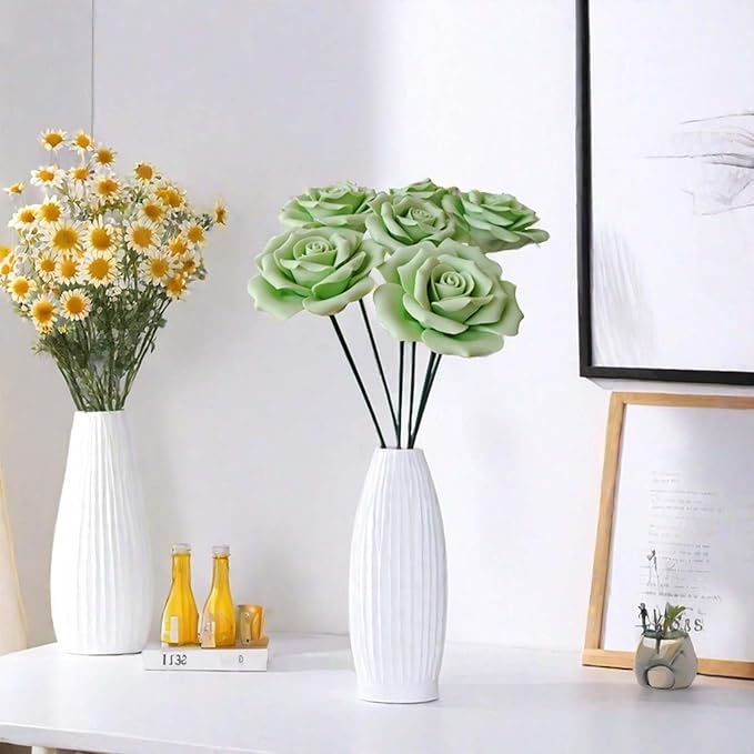 6 pcs Handmade Ceramic Roses, Featuring Vibrant Colors and Intricate Petal - Image 3