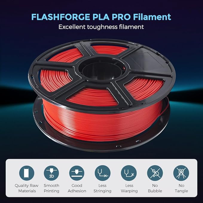 FLASHFORGE 3D Printer Filament, PLA PRO Filament 1.75mm, 1KG Spool, Dimensional - Image 2