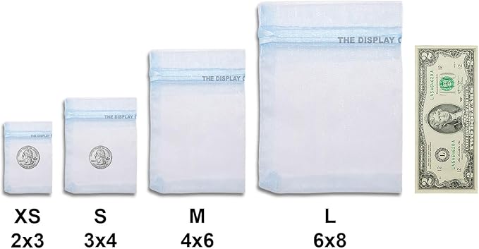 TheDisplayGuys 100-Pack 4x6 Blue Sheer Organza Gift Bags - Image 5