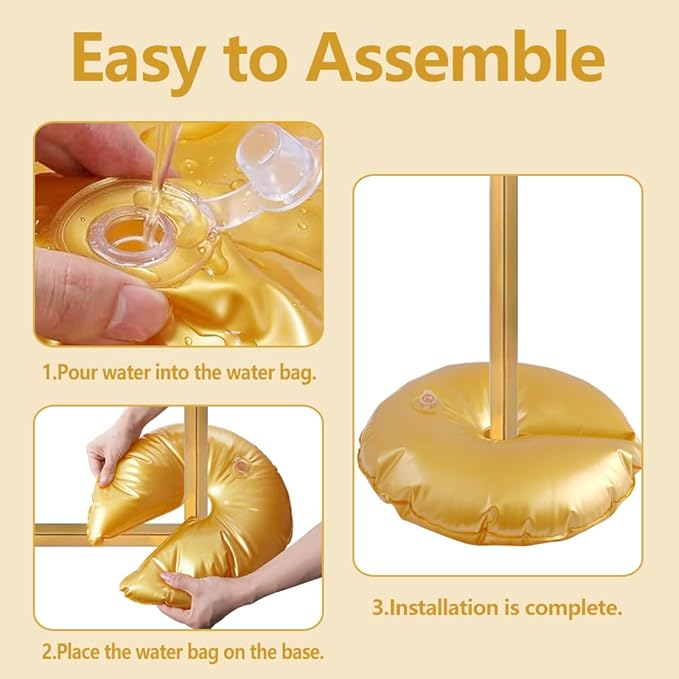 8 Pack Golden Water Bag for Wedding Arch Stands, Heavy Duty Water-Filled Base - Image 3
