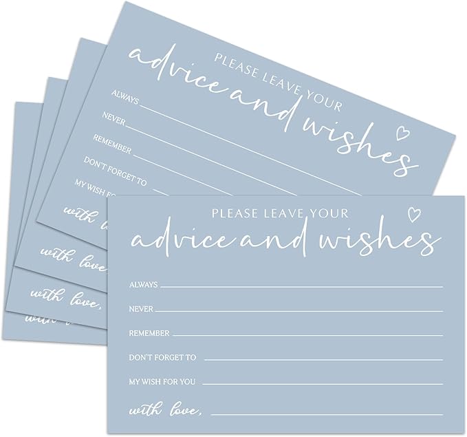 25 Advice and Wishes Cards, Minimalism Blue Fill-In Advice Cards by ZSHFMY
