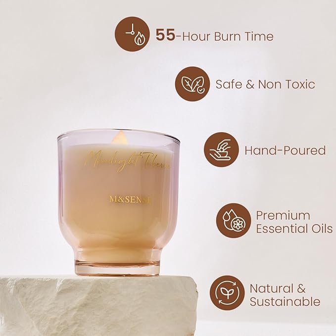 M&SENSE 9.88oz Natural Soy Wax Jar Candle - Image 2