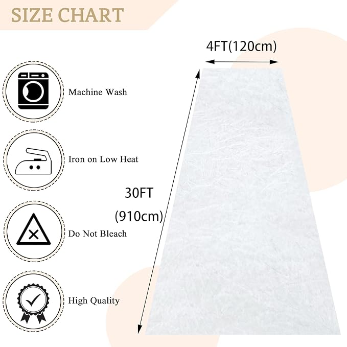 MODFUNS White Aisle Runner Wedding Carpet Runner 4x30FT Velvet Fabric Aisle - Image 2
