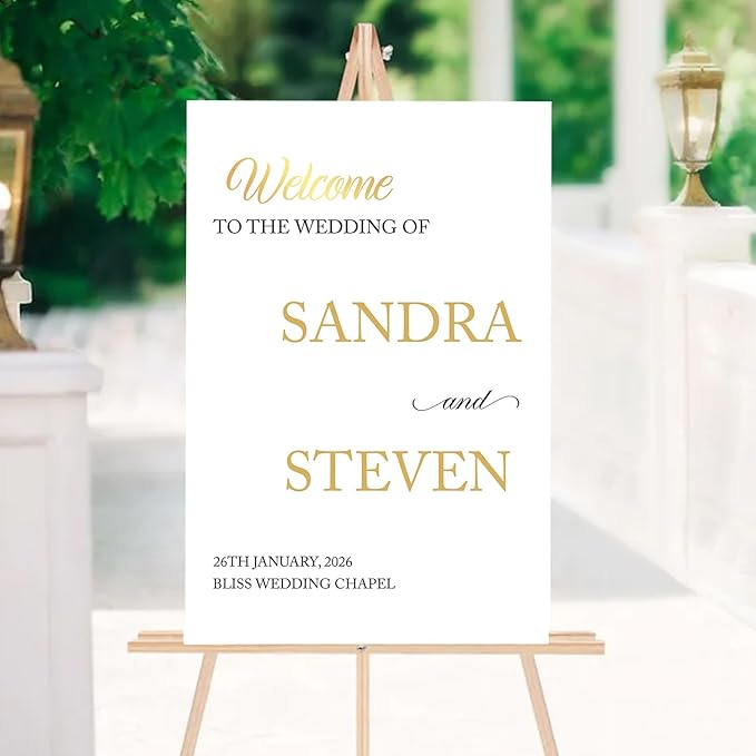 Personalized Modern Wedding Welcome Sign, Minimalist Printed Welcome Sign - Image 5