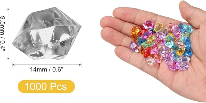 uxcell 1000pcs Fake Ice Rocks, Dazzling Clear Resin Crushed Ice Sparkling Fake - Image 2