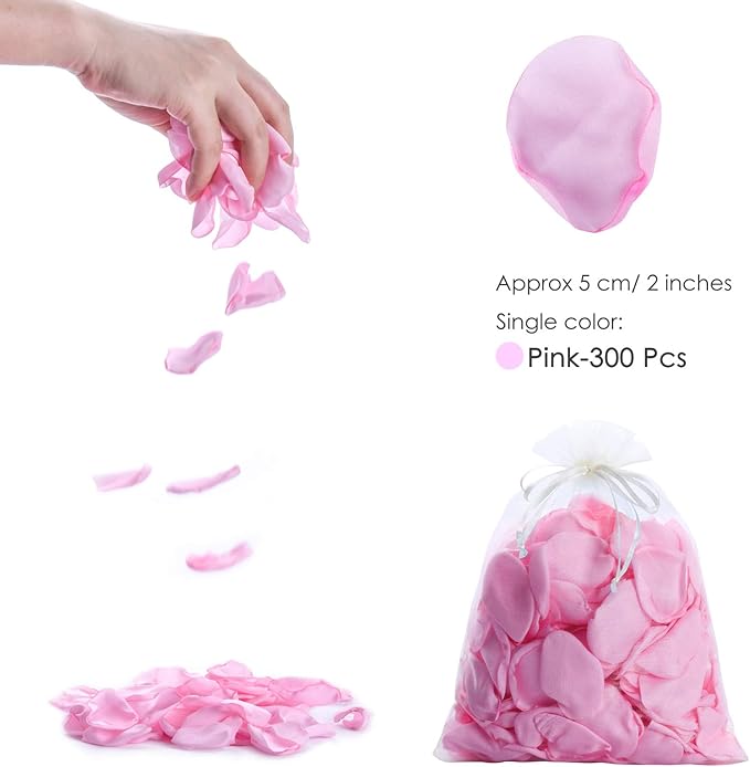 300pcs Silk Rose Petals Pink Artificial Flower Petals - Image 2