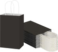 Toovip 50 Pack 5.25x3.25x8.25 Inch Small Black Kraft Paper Bags by Toovip