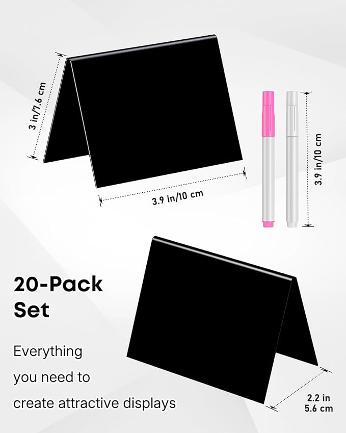 Uniclife 20 Pack Mini Chalkboard Signs - Image 2